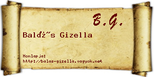 Balás Gizella névjegykártya