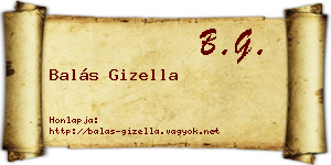 Balás Gizella névjegykártya